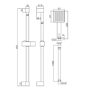 ONLY OPENED - Brushed Brass Shower Slide Rail Kit - Zana