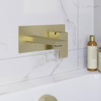GRADE A1 - Brushed Brass Wall Mounted Bath Tap - Zana