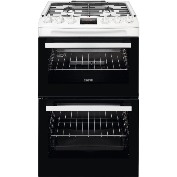 Refurbished Zanussi ZCG43250WA 55cm Double Oven Gas Cooker with Catalytic Liners White
