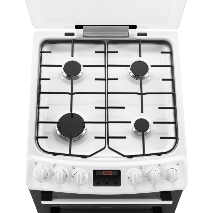 Refurbished Zanussi ZCG43250WA 55cm Double Oven Gas Cooker with Catalytic Liners White