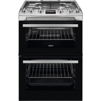 Zanussi 60cm Double Oven Gas Cooker with Catalytic Liners - Stainless Steel