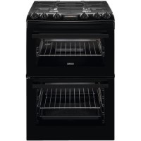 Refurbished Zanussi ZCG63260BE 60cm Double Oven Gas Cooker Black
