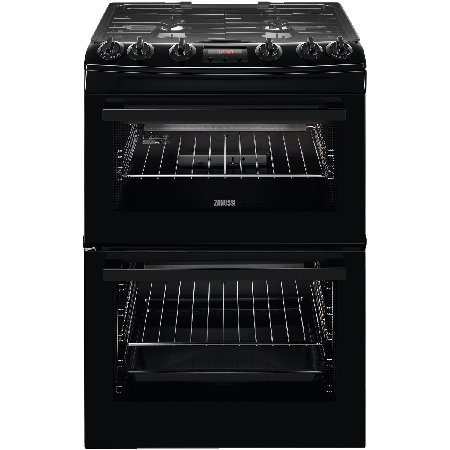 Zanussi 60cm Double Oven Gas Cooker - Black