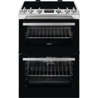 Refurbished Zanussi ZCI66250XA 60cm Double Oven Electric Cooker with Induction Hob Stainless Steel