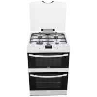 Refurbished Zanussi ZCK68300W 60cm Double Oven Dual Fuel Cooker White