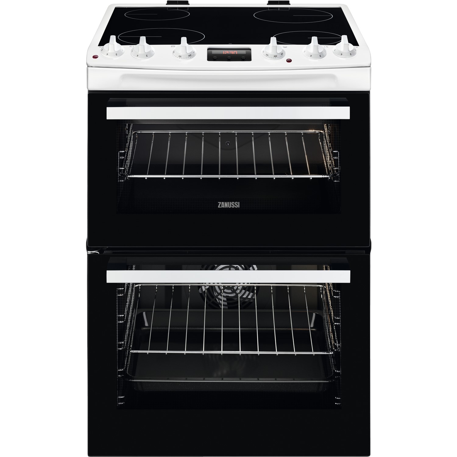 Zanussi 60cm Double Oven Electric Cooker with Catalytic Liners - White