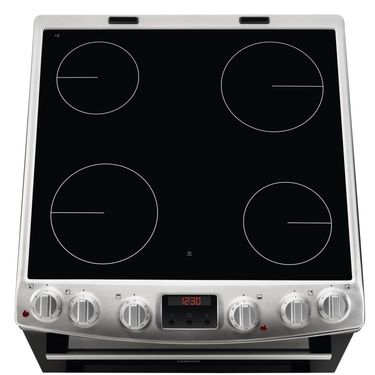 Refurbished Zanussi ZCV66250XA 60cm Double Oven Electric Cooker with Catalytic Liners Stainless Steel