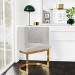 Light Grey Velvet Cantilever Dressing Table Chair with Gold Legs - Zelena