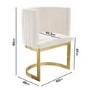 Light Grey Velvet Cantilever Dressing Table Chair with Gold Legs - Zelena