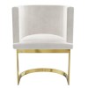 Light Grey Velvet Cantilever Dressing Table Chair with Gold Legs - Zelena