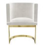 Light Grey Velvet Cantilever Dressing Table Chair with Gold Legs - Zelena