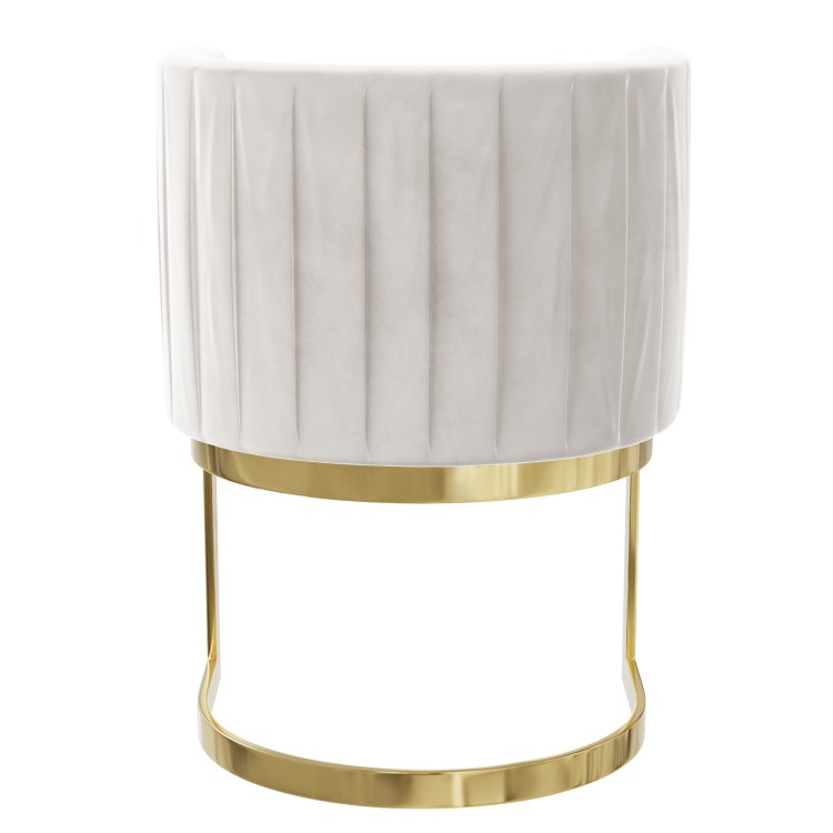 Light Grey Velvet Cantilever Dressing Table Chair with Gold Legs - Zelena