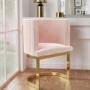 Pink Velvet Cantilever Dressing Table Chair with Gold Legs - Zelena