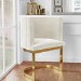 Off White Velvet Cantilever Dressing Table Chair with Gold Legs - Zelena