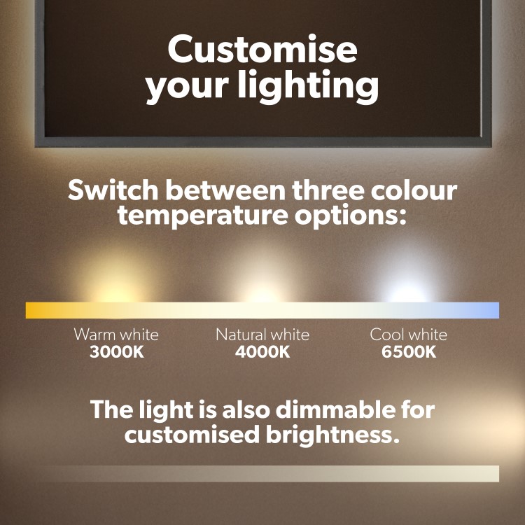 Traditional Bronze Backlit Heated Bathroom Mirror with Lights 500 x 750mm - Zeus