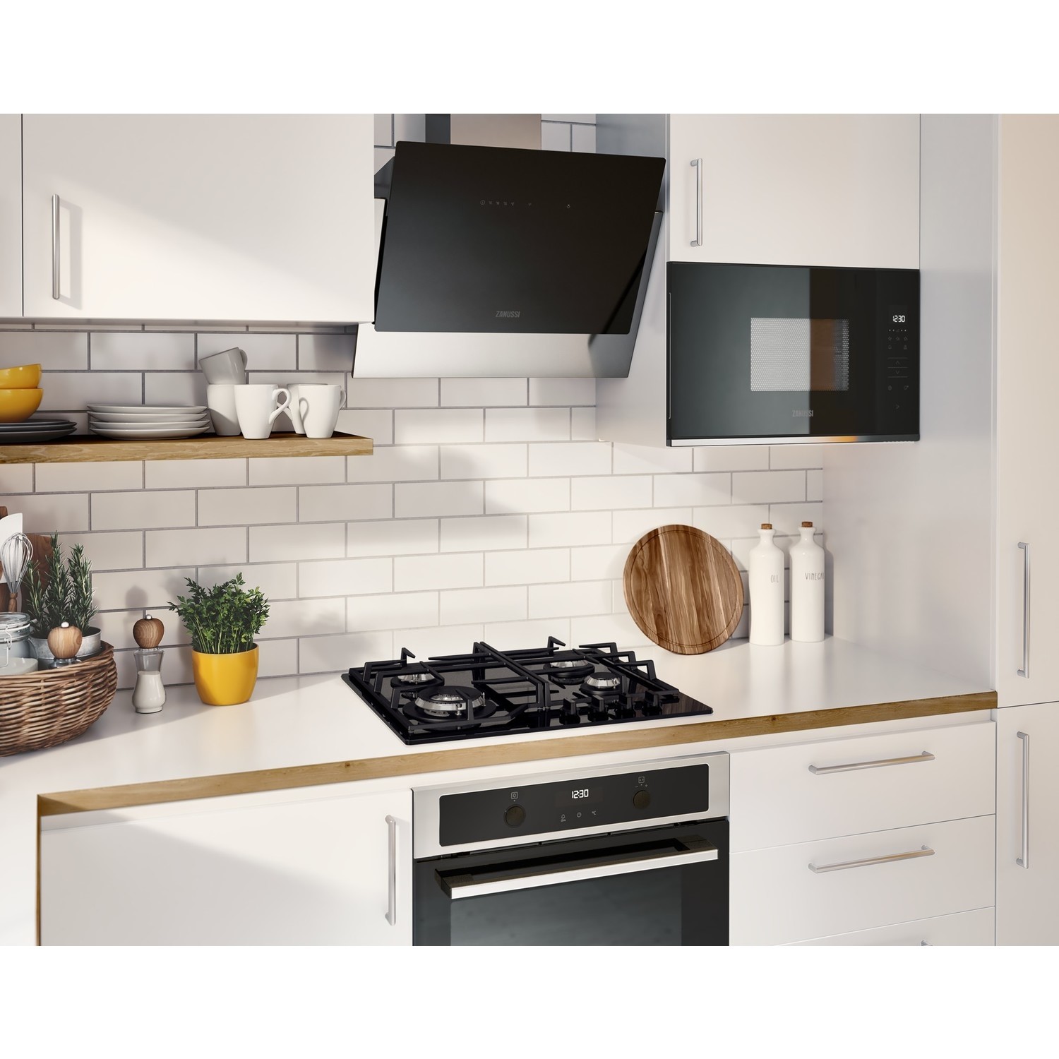Zanussi Series 60 60cm Gas on Glass 4 Burner Gas Hob Black