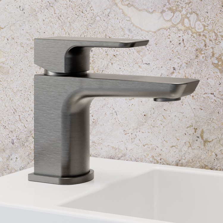 GRADE A1 - Gunmetal Mono Basin Mixer Tap - Zana