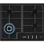 Refurbished Zanussi Series 40 ZGNN645K 60cm 4 Burner Gas Hob with Wok Burner Black