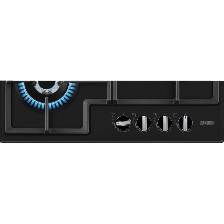 Refurbished Zanussi Series 40 ZGNN645K 60cm 4 Burner Gas Hob with Wok Burner Black