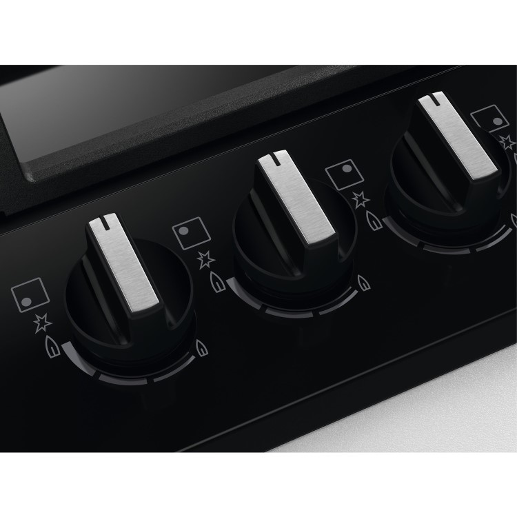 Refurbished Zanussi Series 40 ZGNN645K 60cm 4 Burner Gas Hob with Wok Burner Black