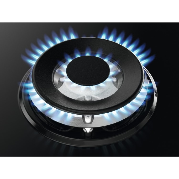 Refurbished Zanussi Series 40 ZGNN645K 60cm 4 Burner Gas Hob with Wok Burner Black