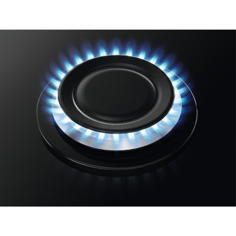 Refurbished Zanussi Series 40 ZGNN645K 60cm 4 Burner Gas Hob with Wok Burner Black