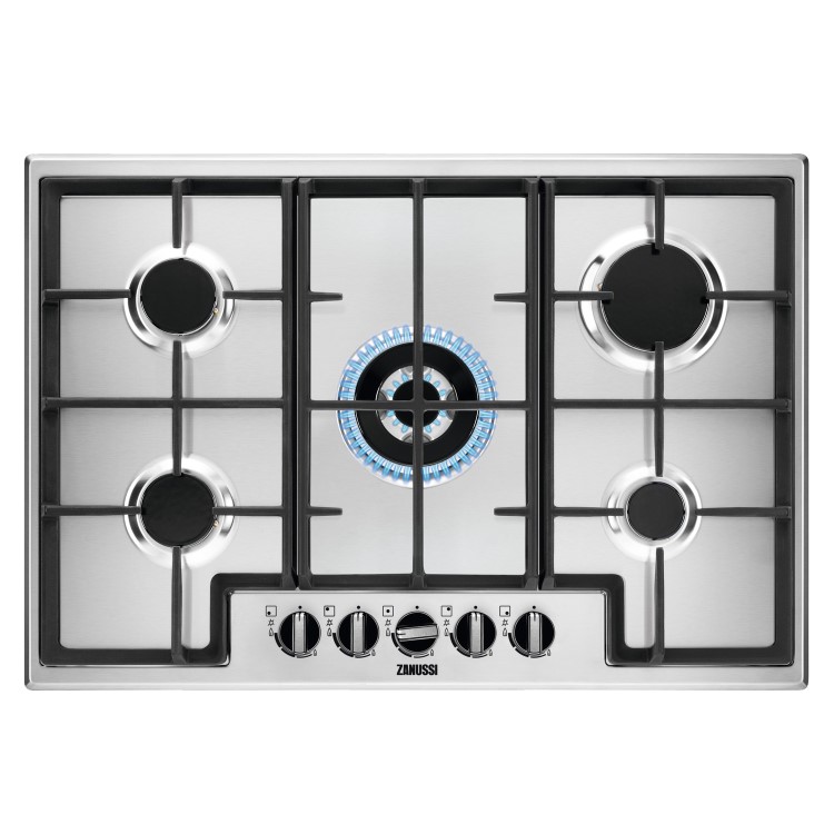 Refurbished Zanussi ZGNN755X 75cm 5 Burner Gas Hob Stainless Steel
