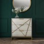 Zhara 3 Drawer Chest of Drawers in Grey with Gold Painted Wooden Trim