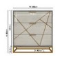 Zhara 3 Drawer Chest of Drawers in Grey with Gold Painted Wooden Trim