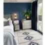 Zhara 3 Drawer Chest of Drawers in Grey with Gold Painted Wooden Trim