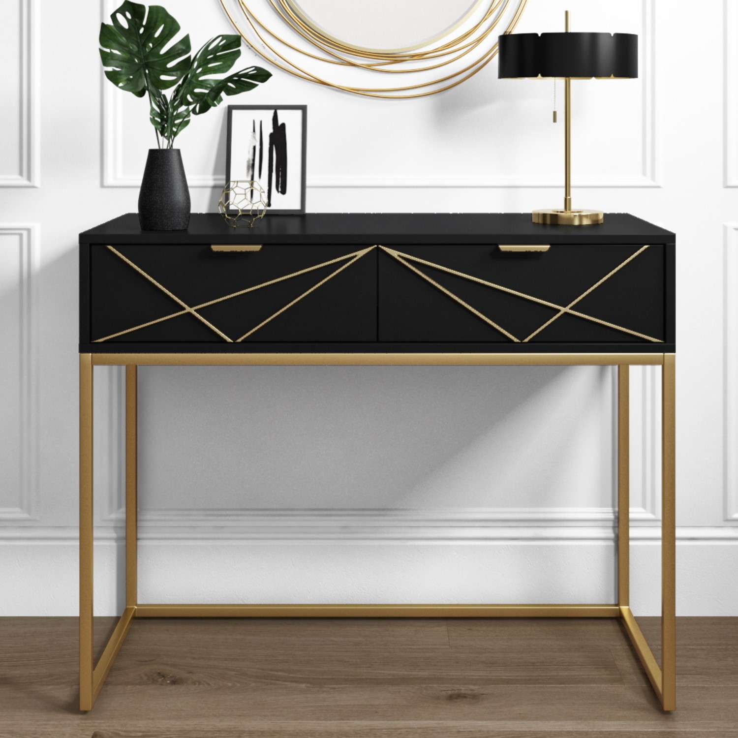 black wood dressing table