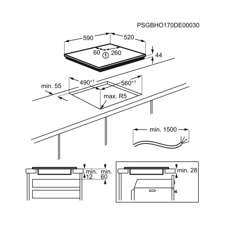 Zanussi Series 40 60cm 4 Zone Induction Hob with JoinZone