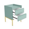 Sage Green Modern 2 Drawer Bedside Table with Legs - Zion