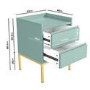 Sage Green Modern 2 Drawer Bedside Table with Legs - Zion