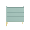Sage Green Modern Chest of 3 Drawers with Legs - Zion