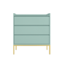 Sage Green Modern Chest of 3 Drawers with Legs - Zion
