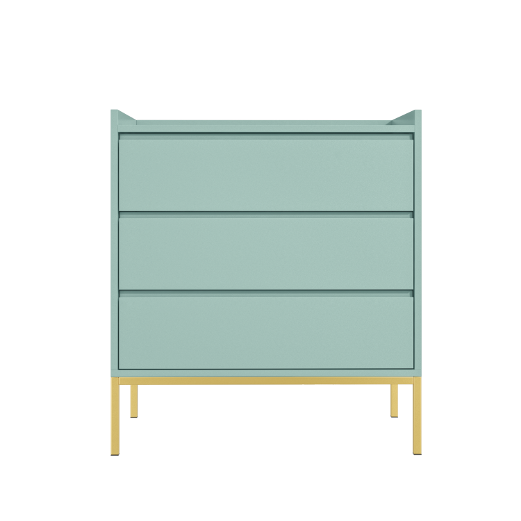 Sage Green Modern Chest of 3 Drawers with Legs - Zion