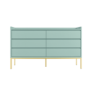 Wide Sage Green Modern Chest of 6 Drawers with Legs - Zion