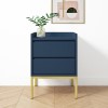 Navy Blue Modern 2 Drawer Bedside Table with Legs - Zion