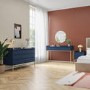 Navy Blue Modern Chest of 3 Drawers with Legs - Zion