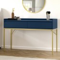 ZIN008 Navy Blue Modern Dressing Table with 2 Drawers - Zion