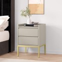 ZIN009 Modern Grey 2 Drawer Bedside Table - Zion