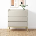 ZIN010 Modern Light Grey Chest of 3 Drawers - Zion