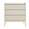 Beige Modern Chest of 3 Drawers with Legs - Zion