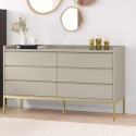 ZIN011 Wide Grey Modern Chest of 6 Drawers - Zion
