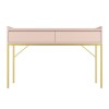 Pink Modern Dressing Table with 2 Drawers - Zion