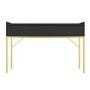 Black Dressing Table with 2 Drawers and Gold Legs - Zion