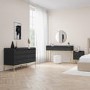 Black Dressing Table with 2 Drawers and Gold Legs - Zion