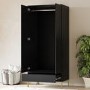 Modern Black 2 Door Double Wardrobe with Drawer - Zion