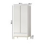 Modern Taupe 2 Door Double Wardrobe with Drawer - Zion